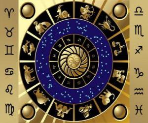Puzzle Τα δώδεκα ζώδια του ζωδιακού κύκλου, ο Τροχός της Zodiac